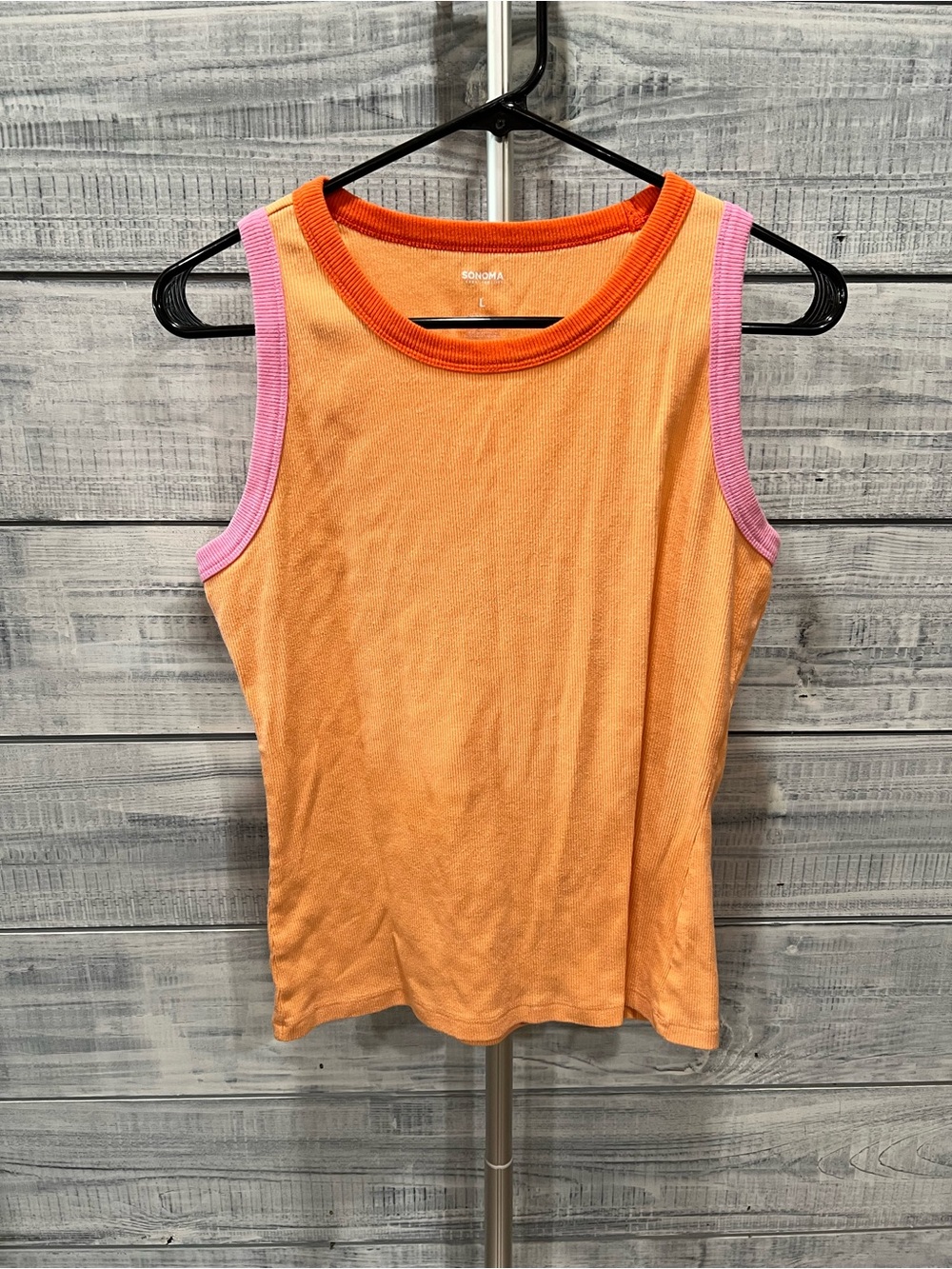 Sonoma Orange Tank Top with Pink Trim